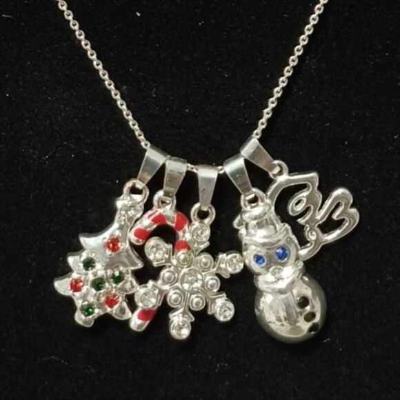 Festive AVON Christmas Charm Necklace, 18" - Picture 2 of 5